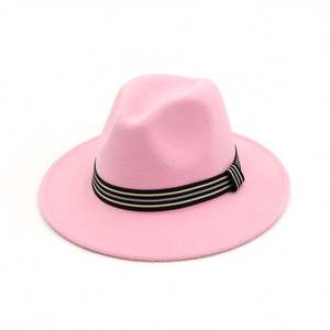 Chapeau Panama classique unisexe X3042 à large bord souple, chapeau en cuir avec taille ajustable, casquettes en laine style jazz pour tenue formelle - Product Image 3