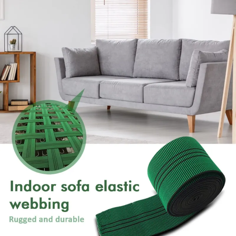 Correia elástica de látex elástica para sofá, correia de látex, elástica e banda de elástico para móveis, cor verde, venda imperdível, 17.001