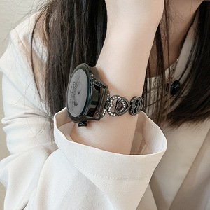 Bracelet de montre en diamant bling bling pour Samsung Galaxy Watch3 bracelet en métal coeur d'amour pour <span class=keywords><strong>Huawei</strong></span> <span class=keywords><strong>GT2</strong></span> <span class=keywords><strong>42mm</strong></span> bracelet en acier inoxydable diamant - Product Image 1