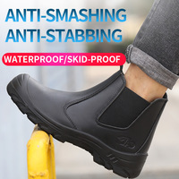 Chaussures de sécurité pour hommes en gros, avec embout en acier, anti-choc, légères, antidérapantes, en cuir véritable, bottes de travail de sécurité