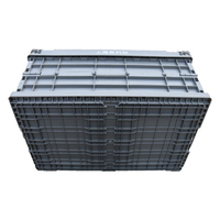 JOIN Transport Caisses en plastique pliantes Boîtes de déménagement Boîte de rangement logistique empilable avec couvercle coulissant