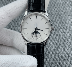 Men's <b>Automatic</b> Mechanical Dress Watch with Moon Phase Calendar Leather Strap Polished Stainless Steel Case for Formal and Daily - Product Image 1