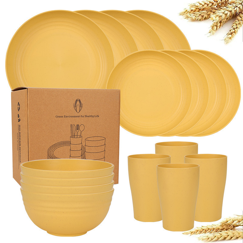 Ensemble jaune 16 pièces 23/20/15 bols, petites coupelles de taille