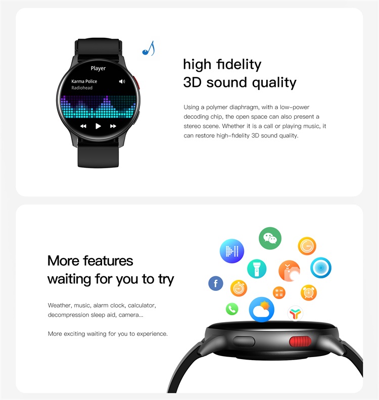 ZL40 1.43 inch round AMOLED screen CPU SicheSF551-QFN 220 MAH 100+ sports modes BT call phone smart watch Dafit smartwatch