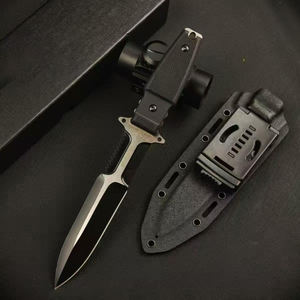 Cuchillo para Exteriores de Acero Inoxidable con Hoja de Punta Caída y Mango G10, Cuchillo de Supervivencia para Camping con Funda - Product Image 4