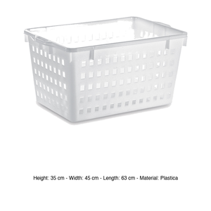 Cesta de panadero perforada apilable 63 × 45 × 35 h cm, sin tapa Giganplast - Product Image 3