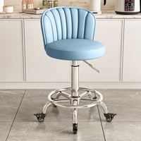 Tabouret de Barbier Haut de Gamme, Chaise de Coiffeur, Fauteuil de Caisse Rotatif et Réglable en Hauteur, Mobilier de Salon Moderne Multifonctionnel en Métal