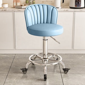 Tabouret de Barbier Haut de Gamme, Chaise de Coiffeur, Fauteuil de Caisse Rotatif et Réglable en Hauteur, Mobilier de Salon Moderne Multifonctionnel en Métal - Product Image 4