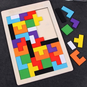 Gioco di Puzzle in Legno Colorato Tangram 3D Gioco Russo STEM Montessori Regalo Educativo Rompicapo per lo Sviluppo dell'Intelligenza - Product Image 3