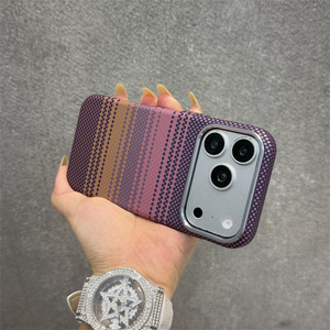 Étui de téléphone magnétique en fibre de carbone à dégradé de couleur pour iPhone 18 17 Pro Max 16 15, compatible avec la charge sans fil, ultra-fin, finition mate, coque rigide - Product Image 5