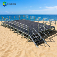 Scène mobile en aluminium, scène de spectacle portable, structure de scène pliable pour l'extérieur, plateforme de scène, support OEM
