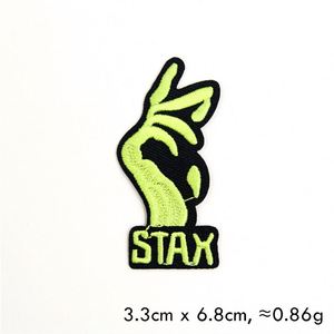 Hot Sale Computer Embroidered Iron on White Black Rock <b>Band</b> Letter Patches - Product Image 5