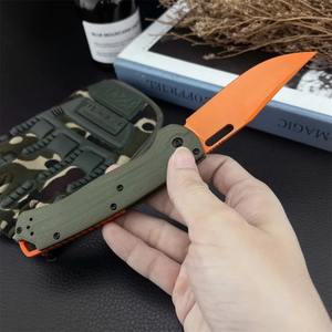 NUEVO Cuchillo Plegable de Bolsillo para Pesca al Aire Libre BM 15535, Hoja Naranja S35V, Mango Verde G10, Herramientas de Supervivencia para Camping, Caza y Corte - Product Image 4