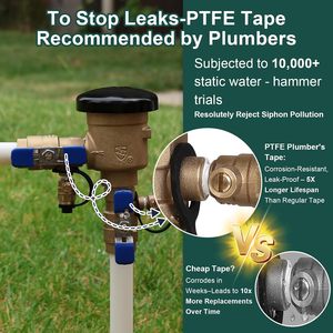 Ondaqua 1 Inch Brass Pressure Vacuum Breaker 400 Psi <b>Sprinkler</b> Backflow Preventer For Farm <b>Irrigation</b> Systems - Product Image 3