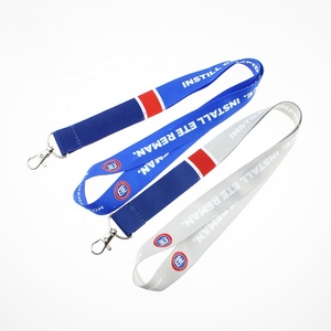 Quảng Cáo Đen Keychain dây buộc với kim loại cá sấu Clip tùy chỉnh in ấn logo đầy đủ màu sắc Polyester dây buộc dây đeo - Product Image 1
