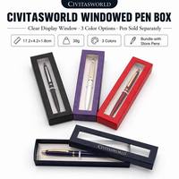 Boîte à stylos transparente en PVC, boîte à stylos visible avec couvercle et fenêtre, boîte cadeau pour stylos et papier, boîte de présentation pour stylos à bille avec impression