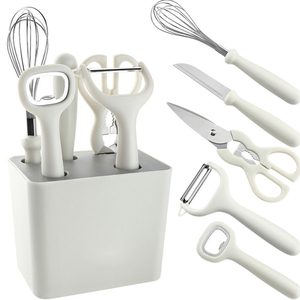Tijeras Melon pelado Juego de pelador de acero inoxidable de 6 piezas Gadget de cocina Juego de cuchillos de combinación de cinturón - Product Image 6