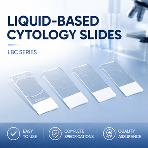 Portaobjetos de laboratorio serie LBC, personalizados con área de cultivo celular, de vidrio para adhesión, para pruebas de citología Thinprep. - Product Image 1