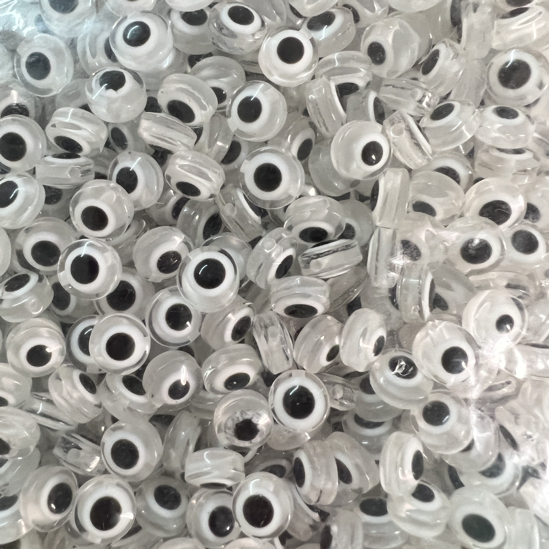 8mm transparent white flat beads