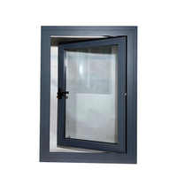Ventanas Modernas Horizontales de Doble Capa de Vidrio y Aluminio, Abatibles Hacia Adentro y Hacia Afuera, Resistentes al Viento y Aisladas, para Exteriores de Villas
