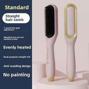 Peigne électrique 2 en 1 pour hommes, <span class=keywords><strong>lisseur</strong></span> et fer à friser, brosse à lisser à ions négatifs et brosse à boucler la <span class=keywords><strong>barbe</strong></span>. - Product Image 4