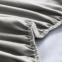 Protège-matelas et jupe de lit en mousseline imperméable, tissé uni, style minimaliste, directement de l'usine