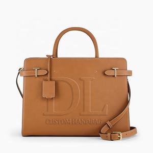 2024 Customizable Luxury Ladies' High-End <strong>Italy</strong> Pu <strong>Leather</strong> Tote Bag Preppy Dress Style Daily Use Handbag Plain Pocketbook Logo - Product Image 1
