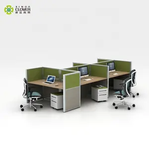 Büromöbel im amerikanischen Stil 5 Personen Büroarbeit platz moderne modulare Büro kabinen trennwand