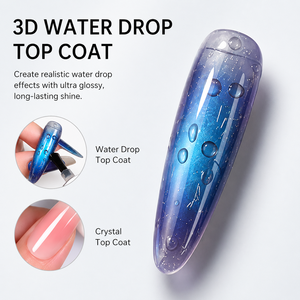 Gel UV/LED transparent bio personnalisé sans résidu, <span class=keywords><strong>effet</strong></span> goutte d'eau 3D, vernis de finition brillant pour nail art, en bouteille, pour manucure - Product Image 5