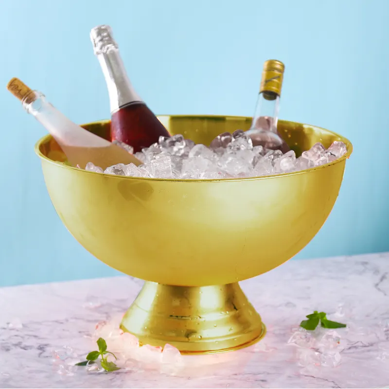 Champagner kühler 15L Bar mit großer Kapazität Eis kübel Gold Edelstahl 201 Getränke Kühler Eis kübel