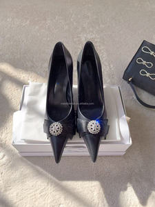 Zapatos de Tacón Alto Avenue Palazzo de Alta Calidad, Nueva Colección de Primavera, 90 mm, Decoración de Pedrería, Punta Puntiaguda, Lazo - Product Image 3