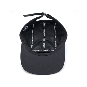 Tùy Chỉnh Dệt Đính 5 Bảng Đen <span class=keywords><strong>Nylon</strong></span> Cổ Điển Jockey <span class=keywords><strong>Cap</strong></span> - Product Image 3
