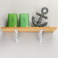 Étagère à livres avec étagères séparées en forme de triangle, porte-fleurs, support mural en fer noir