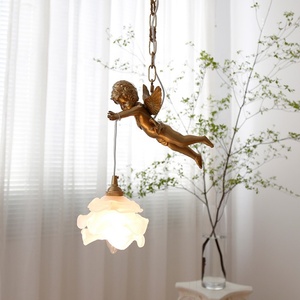 Lámpara de Araña de Latón Estilo Vintage Francés, Lámpara de Noche, Lámpara de Ventana Flotante, Lámpara Colgante de Cristal y Latón de Lujo - Product Image 6