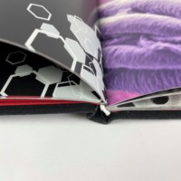 Livre de catalogue de photos scientifiques à couverture rigide en lin, tissu texturé, impression avec feuille d'argent