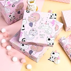 Original cute pink kitten printed copperplate <b>paper</b> <b>packaging</b> <b>paper</b> for kid girl pet - Product Image 2