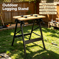 Banc de travail pliable portable YS Brand pour le travail du bois, avec construction en acier et bois, revêtement poudré