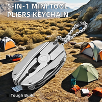 Mini-outil multifonction 5 en 1 en acier inoxydable, pince à sertir, porte-clés personnalisable OEM, porte-clés EDC, mini-pince multifonction