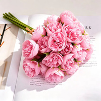Bouquet de fleurs artificielles en soie à 27 têtes, style Lulian, pour décoration de mariage, extérieur, hôtel, cadeau d'entreprise et aménagement photographique transfrontalier