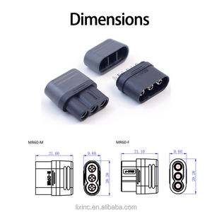 Yüksek kalite Amass güç pil MR60 fiş erkek kadın MR60-<span class=keywords><strong>M</strong></span> MR60-F MR60 3 çekirdek Pin konektörü için fırçasız Motor - Product Image 3