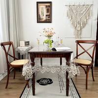 Nappe rectangulaire transparente en PVC, imperméable, résistante à l'huile, sans lavage nécessaire, motif géométrique, style coréen