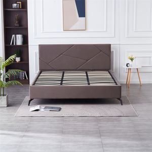 <span class=keywords><strong>Lit</strong></span> plateforme moderne rembourré marron, gris, rose, beige, taille Queen, avec rangement à vérin à gaz, vente en gros simple - Product Image 1