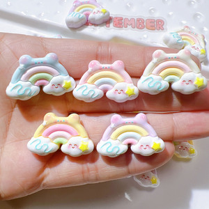 Popular Design Resin Crafts Resin rainbow Colud Resin Pendant Wholesale Phone Case Charms Hairphin Accessories for Decoration