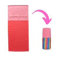 Serviette de plage en microfibre suédée sans sable avec oreiller gonflable intégré, logo personnalisé pour les voyages, le camping et la natation