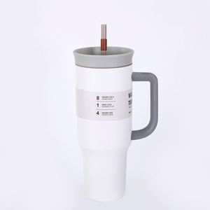 40oz Tumbler with Handle Stainless Steel BPA Free Double Wall Vacuum Cups With Logo Custom Logo Printed Flask Mugs - Product Image 6