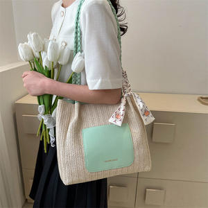 Summer 2026 Bestseller Straw Woven <b>Bags</b> for Women, <b>Sweet</b> Woven Large Capacity Tote Shoulder <b>Bag</b>, Fresh and Simple Handbag - Product Image 1