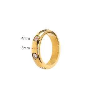 Lanzminos — bague en acier inoxydable pour femmes, bijou fin rose clair, pierre d'été sans polissage - Product Image 5