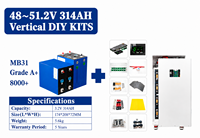 Batterie LiFePO4 verticale/empilable AWT 16 kWh 51,2 V 314 Ah avec BMS JK pour système de stockage d'énergie solaire domestique, entrepôt Pologne, DDP sans taxes