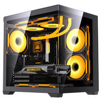 Lovingcool grosir MATX Mid Tower PC Casing Gaming menara komputer dengan kaca Tempered MicroATX Form Factor Casing