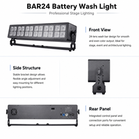 Barre de projecteur LED RGBWA+UV professionnelle à piles 65W avec contrôle DMX512/activation sonore et indice de protection IP33 pour événements en intérieur